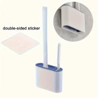 Cepillo De Limpieza De Inodoro De Silicona, 1 ud., Cepillo De Inodoro Montado En La Pared Sin Perforaciones Con Caja D - details 7