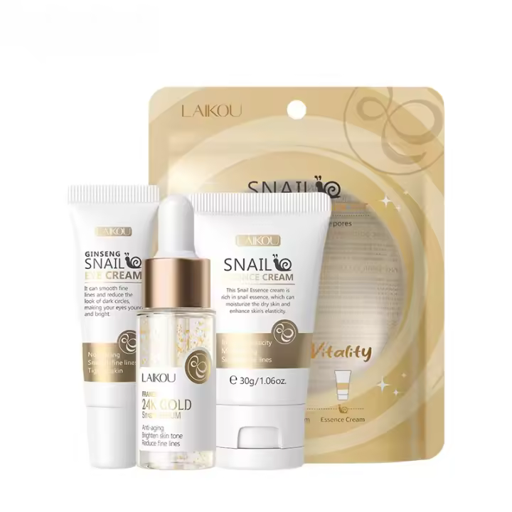 Set de Cuidado de la Piel de Sakura 24K Oro Vitamina C Crema Facial Sérum Ojos - 1