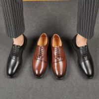 Zapatos formales de cuero genuino para hombres y zapatos casuales de boda Oxford, zapatos de altura de negocios - details 0