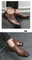 Vestido de cuero Oxford con cordones para hombre, Zapatos de negocios, color sólido, gran tamaño - details 7