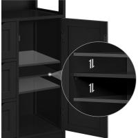 Armario de Baño de Madera Ajustable con Cajón y Estante Diseño de Doble Puerta para Sala de Estar Entrada Blanca Almacenamiento de Cocina Multiusos - details 12