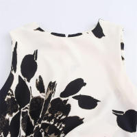 Vestido largo con cuello redondo sin mangas estampado estilo callejero para mujer - details 3