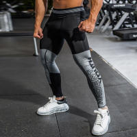 New Compression Running Pants Hombre Sport Leggings For Men Sport Legging Splicing Fabric Craft Fitness Training Pants Men Slim - details 1