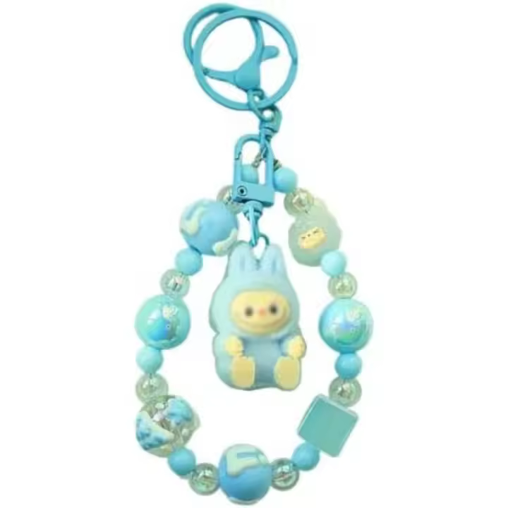 Llavero Decorativo de Viaje Compatible con Labubu. Cuentas de Cristal, Diseño de Personaje, Accesorio para Bolso y Mochila - 1