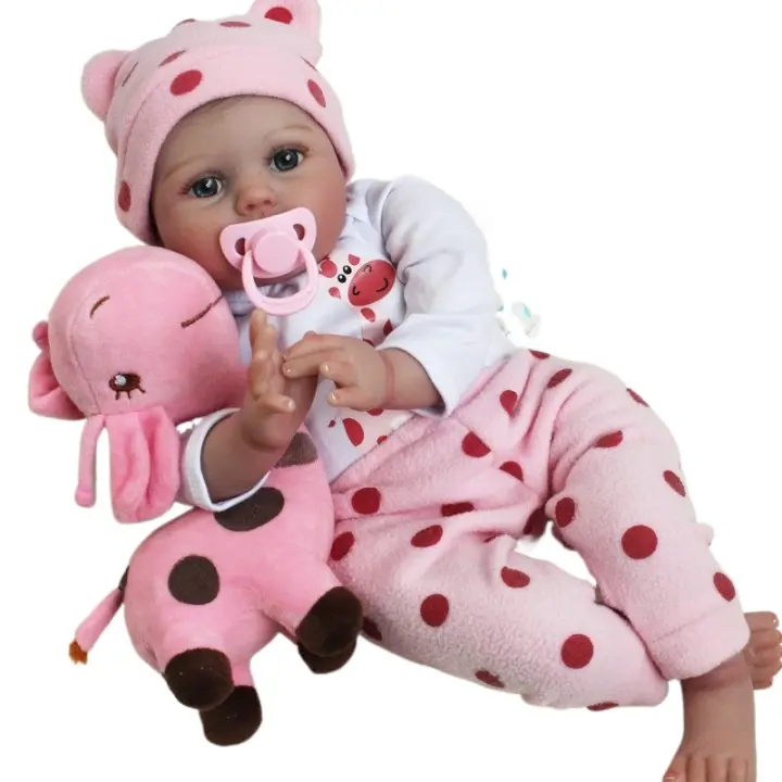Muñecas de bebé Reborn realistas, juguete de bebé de Vinilo Suave para recién nacido, 22 pulgadas, para niños de más de 3 años - 1