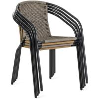 Conjunto de 2 Sillas de Jardín para Exterior |   2 Sillones de Ratán Natural y Acero para Balcón o Terraza |   Apilables |   Cómodas y resistentes | Conocimientos generales - details 4