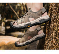 Primera capa de piel de cerdo sandalias de los hombres de verano de ocio al aire libre montañismo sandalias de playa bolsa cabeza sandalias - details 15