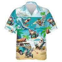 Ropa de playa hawaiana para hombre con estampados de animales interesantes, camisa con cuello de surf Aloha, vacaciones, manga corta, Hola - details 7