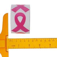 Rollo de pegatinas de cinta, etiqueta de concienciación sobre el cáncer de mama, rosa, 300 piezas, 5x4 cm - details 2