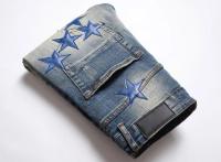 2025 otoño nueva moda hombres High Street Blue Star bordado parche Jeans hombres Slim Fit pantalones vaqueros Vaqueros Hombre - details 10