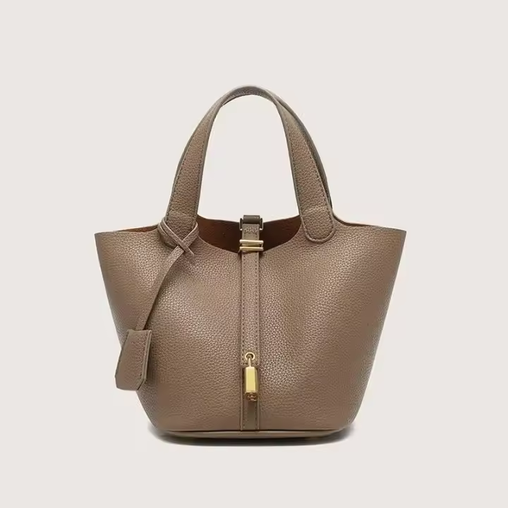 Nuevo bolso tipo cubo con estampado de lichi, bolso de mujer, bolso Picotin, mochila de lujo de alta gama - 1