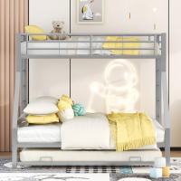 Cama de Metal Moderna Ensamblaje Fácil Almacenamiento Extra Escalera a Ambos Lados - details 1