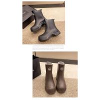 Botas de Lluvia para Mujeres de Moda Media Caña, Impermeables, Antideslizantes, Resistentes al Desgaste Zapatos de Goma de Cercanías - details 16