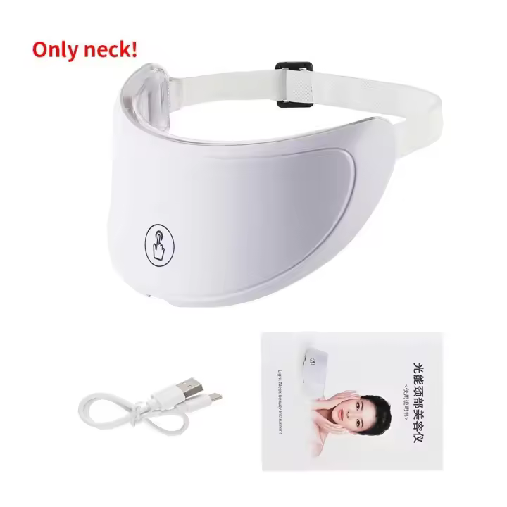 La piel inalámbrica del fotón de la belleza de la cara del LED de 7 colores aprieta la máscara facial del cuello del rejuvenecimiento - 1