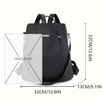 Mochila Multifuncional Antirrobo Para Mujer Casual Nylon Sólida Con Correa Desmontable Bolso Escolar De Moda Para Viajes - details 9