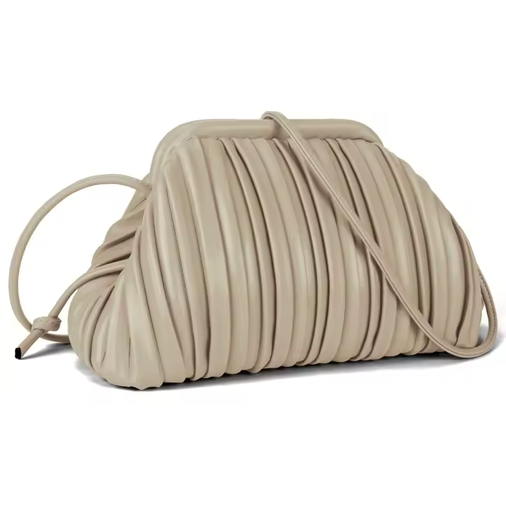 Bolso pequeño y único para mujer, correa de tendencia de moda, correa de hombro desmontable y bolso plisado - 1