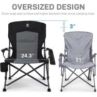 Silla de Camping Plegable 230KG Cargable Silla Plegable 62cm Anchura de Asiento con Bolsillo Lateral y Portavasos Silla Plegable de Gran Tamaño para Camping Exterior Balcón Jardín - details 4