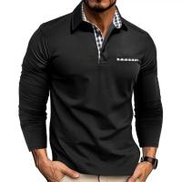 Polo informal con cuello vuelto para hombre, camisetas de manga larga, tops masculinos - details 4