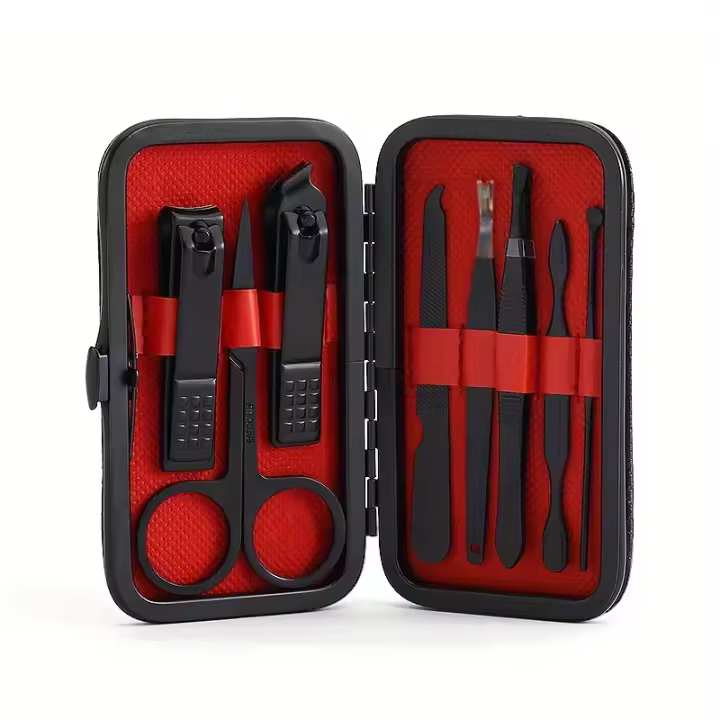 Juego de Herramientas de pedicura, 8 piezas, portátil, cortador de uñas de acero inoxidable y tijeras de pedicura - 1