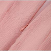 Vestido Mini de Cintura Alta con Mangas Afloradas Estilo Elegante de Una sola Brecha para Mujeres - details 5