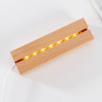 Base LED de madera de 5 mm con alimentación USB y luces RGB multicolores de color blanco cálido para lámparas de noche de plexiglás acrílico 3D - details 3