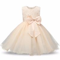 Elegante Vestido de Princesa para Niñas Talla de Flor Elegante Grandes Lazos - details 5