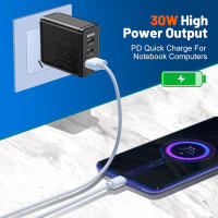 Adaptador de carga rápida de 3 puertos, cargador de pared USB, entrega de energía, 30W - details 1