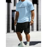 Nuevo Traje de Verano Corto con Cuello Redondo para Hombre Pantalones Cómodos y Transpirables para Deportes al Aire Libre Conjunto Casual con Estampado de Letras - details 1