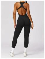 Traje de Yoga sin Costuras Bodysuit de Exercicio Adelgazante Material de Nylon Patrón Sólido - details 33