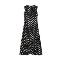 Polka Dot Dress with Round Neck Sleeveless, Long Flared Dress, Summer New Arrival Women's Clothing BUNO-2025Temperament. - details 2