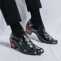 Nuevo 2025 zapatos de tacón elegantes para hombre, diseño bordado, antideslizantes para danza cubana, talla grande 46, zapatos de alta calidad - details 7