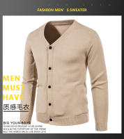 Cardigan de Moda para Hombres Abrigo de Punto de Manga Larga con Botones - details 1