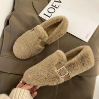 Mocasines planos de piel para mujer, zapatos cortos de felpa, cálidos, de algodón, informales, para caminar, de diseñador, nueva tendencia, Invierno - details 19