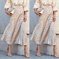 Falda larga casual con estampado de lunares para mujer con falda larga - details 8
