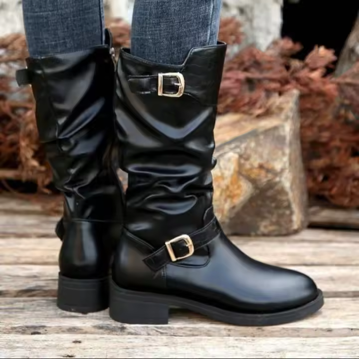 Botas de caballero retro para mujer, botas informales Martin - 1