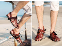 Sandalias suaves de verano para hombre, zapatillas informales de cuero para exteriores, antideslizantes, ligeras y cómodas, zapatos deportivos de playa - details 13