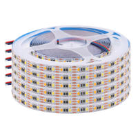 Tira de luces LED CCT, 5M, 2835, 5mm, 8mm, cc 5V, WW, CW, temperatura de Color, cinta Flexible ajustable, Fita - details 7