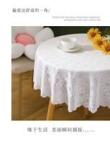 Mesa de comedor Ense blanca de lujo, tela con estampado geométrico, mantel rectangular redondo, funda bordada, decoración de boda - details 9