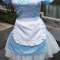 Delantal de cintura estilo camarera, disfraz de Cosplay blanco y negro, delantales de cocina, medio delantal bonito de poliéster, 1 Uds. - details 5