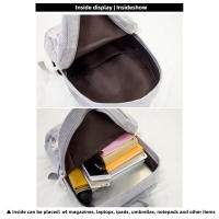 Mochila escolar de diseño de pana para mujer, bolso de hombro a rayas para adolescentes, bolsa de viaje - details 19