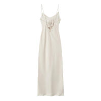 OUWU- nuevo producto moda mujer estilo europeo y americano vestido largo con cuello en V estilo correa blanca - details 1