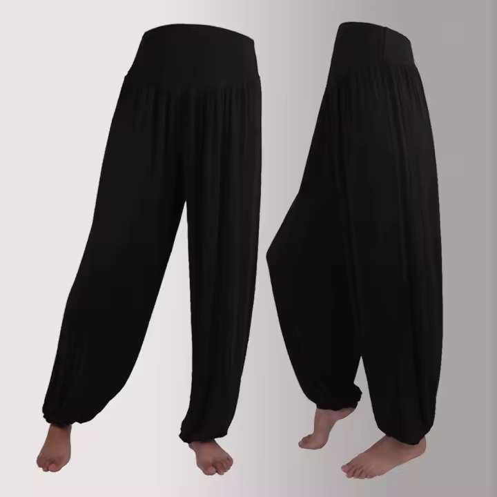 1 Uds. Pantalones de baile deportivos de Yoga suaves de algodón informales sueltos elásticos para mujer a la moda - 1
