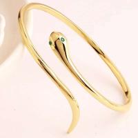 Brazalete de Serpiente de Ojo de Zirconia Verde Plateado Joyería de Pulsera de Mujer para Bodas - details 1