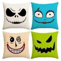 Funda de almohada de Halloween, expresiones de terror de Halloween, decoración del hogar, funda de cojín para sofá y sala de estar - details 1