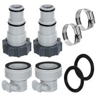 Kit de adaptador de manguera para piscina, 2 tipos de conector de manguera para bomba de piscina para mangueras de 1,5 y 1,25 pulgadas para piezas de repuesto de piscinas sobre el suelo - details 0