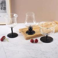 Copa de cristal vintage estilo Ins, copas de vino tinto con cola de tallo inferior negro, copas de Bar, 1 pieza - details 28