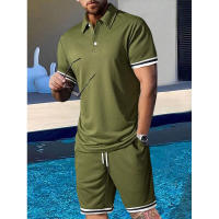 Temu Shein Conjunto de camiseta juvenil con pantalones cortos de manga corta y cuello vuelto de verano - details 1