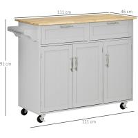 Cocina en Movimiento Mueble Auxiliar de Cocina con 2 Cajones, 3 Puertas y Barra Lateral - details 6
