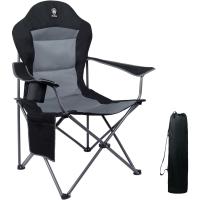 Silla de Camping Alta de 150kg Plegable, Resistente, Silla de Jardín con Bolsillo y Vasos - details 0