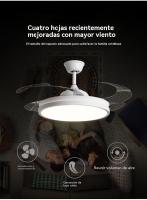 Restaurante invisible ventilador luz control remoto hogar sala de estar ventilador conversión de frecuencia de luz dormitorio ventilador de techo luz - details 18